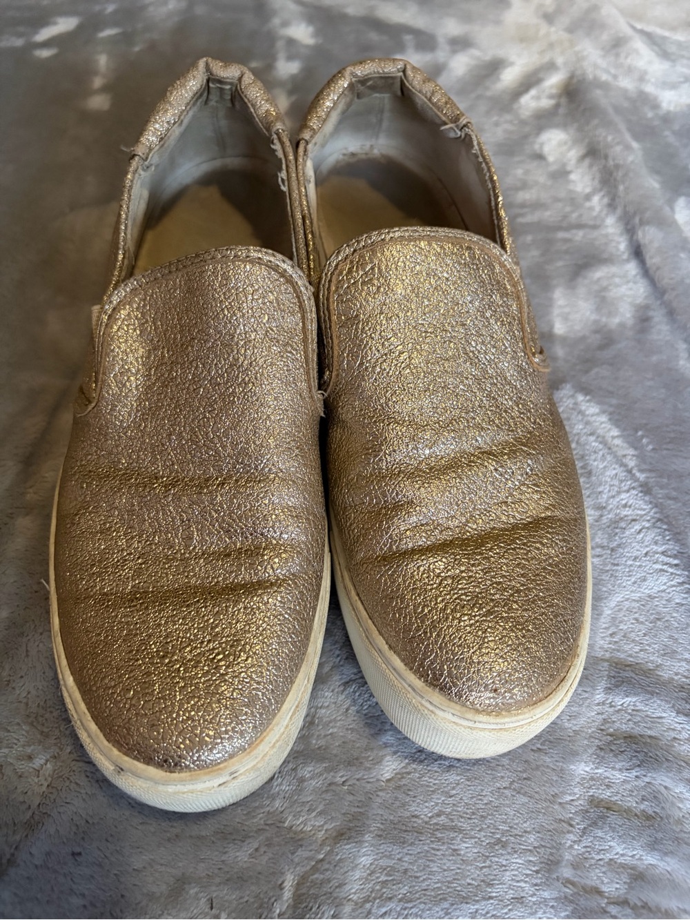 Kenneth Cole Metallic Gold Slip-On Sneakers